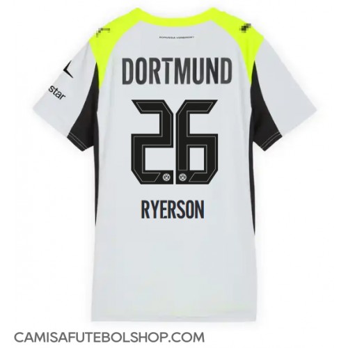 Camisa de time de futebol Borussia Dortmund Julian Ryerson #26 Replicas 2º Equipamento Feminina 2025-26 Manga Curta